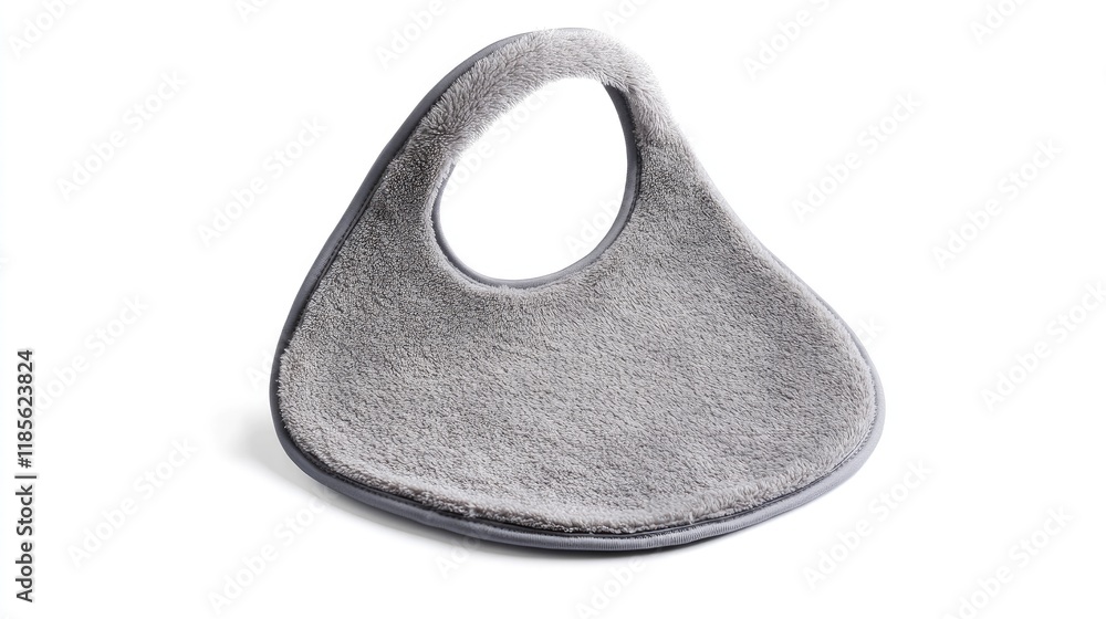 Soft Gray Terry Cloth Bib for Babies Designed to Absorb Drool and Keep Clothes Clean during Feeding and Teething Activities Soft Gray Terry Cloth Bib for Babies Designed to Absorb Drool and Keep Clothes Clean during Feeding and Teething Activities