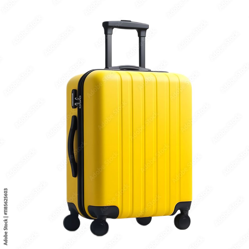 Vibrant Yellow Suitcase with Wheels for Adventurous Travels and Leisurely Getaways Vibrant Yellow Suitcase with Wheels for Adventurous Travels and Leisurely Getaways