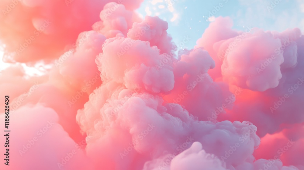 Soft pink abstract smoke clouds against a serene blue sky creating a dreamy and ethereal atmosphere suitable for backgrounds and textures. Soft pink abstract smoke clouds against a serene blue sky creating a dreamy and ethereal atmosphere suitable for backgrounds and textures.