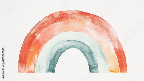 Colorful Watercolor Rainbow Arch in Soft Pastel Shades for Creative Backgrounds and Artistic Designs