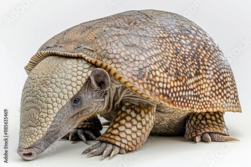 Clear Pixel Visual of Giant Armadillo Full Body Clearly Photo on White Background , photo