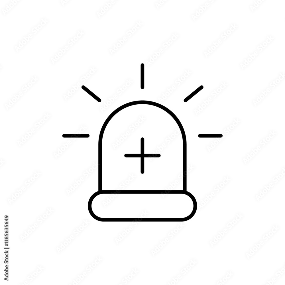 Ambulance siren icon Vector logo outline Ambulance siren icon Vector logo outline