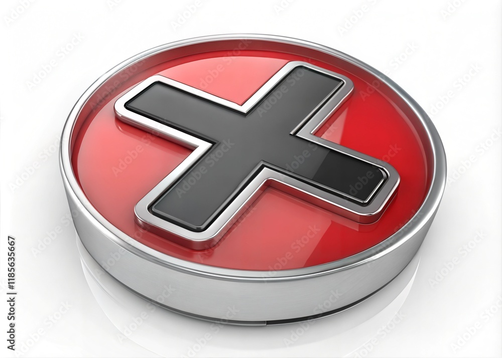 Fototapeta premium 3D Rendered Cancel Icon Illustration for Modern User Interfaces