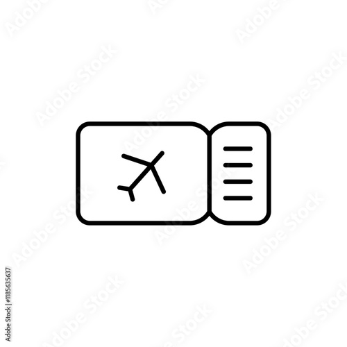 Airline ticket icon Vector logo outline