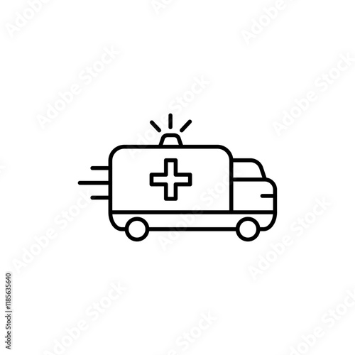 Ambulance icon Vector logo outline