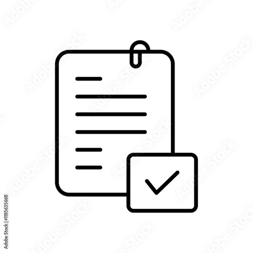 Approved document icon Vector logo outline