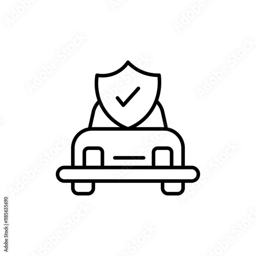 Auto insurance icon Vector logo outline