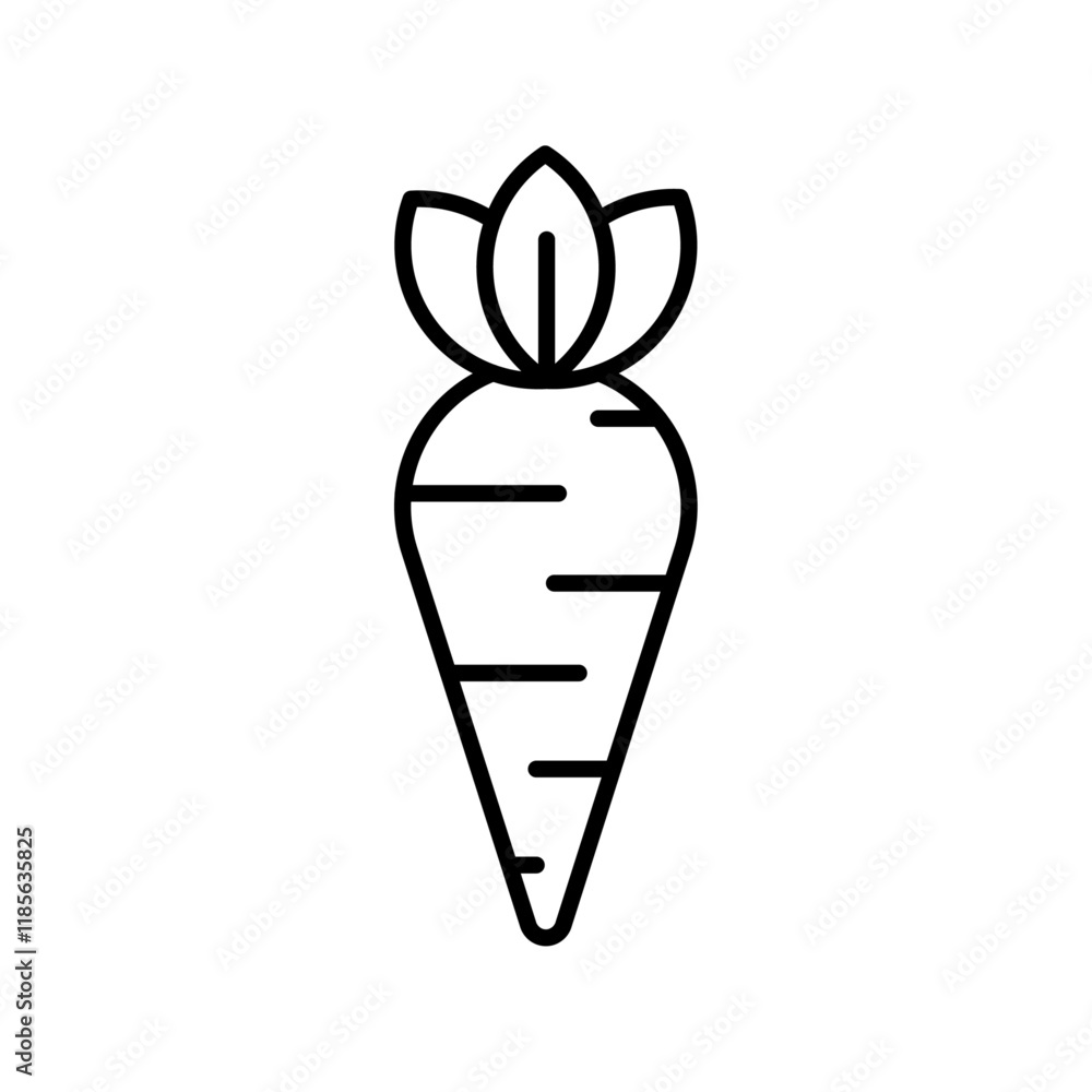 Carrot icon Vector logo outline Carrot icon Vector logo outline