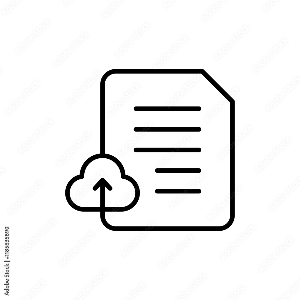 Cloud upload icon Vector logo outline Cloud upload icon Vector logo outline