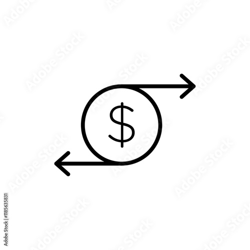 Cash flow icon Vector logo outline