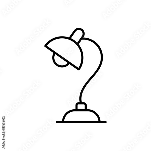 Desk lamp icon Vector logo outline