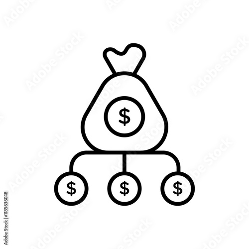 Dividend icon Vector logo outline