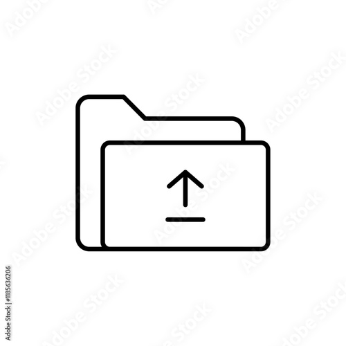 File upload icon Vector logo outline