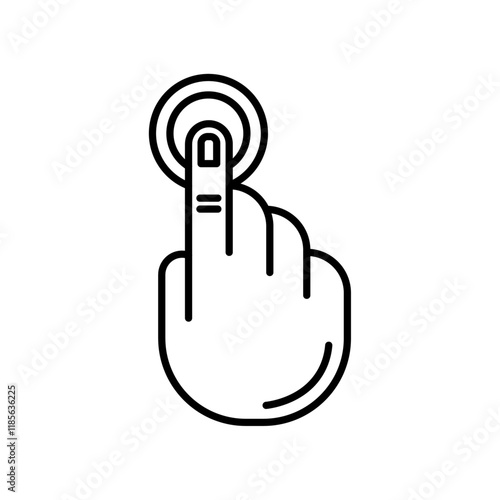 finger tap icon Vector logo outline