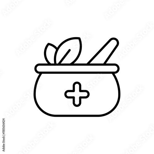 Herbal medicine icon Vector logo outline