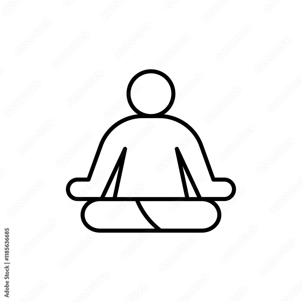 Meditation icon Vector logo outline Meditation icon Vector logo outline