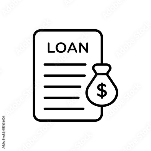 Loan icon Vector logo outline