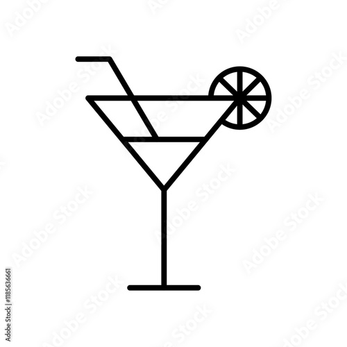 Martini glass icon Vector logo outline