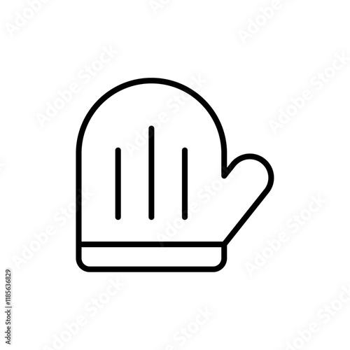 Oven mitt icon Vector logo outline