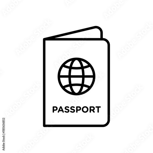 Passport icon Vector logo outline