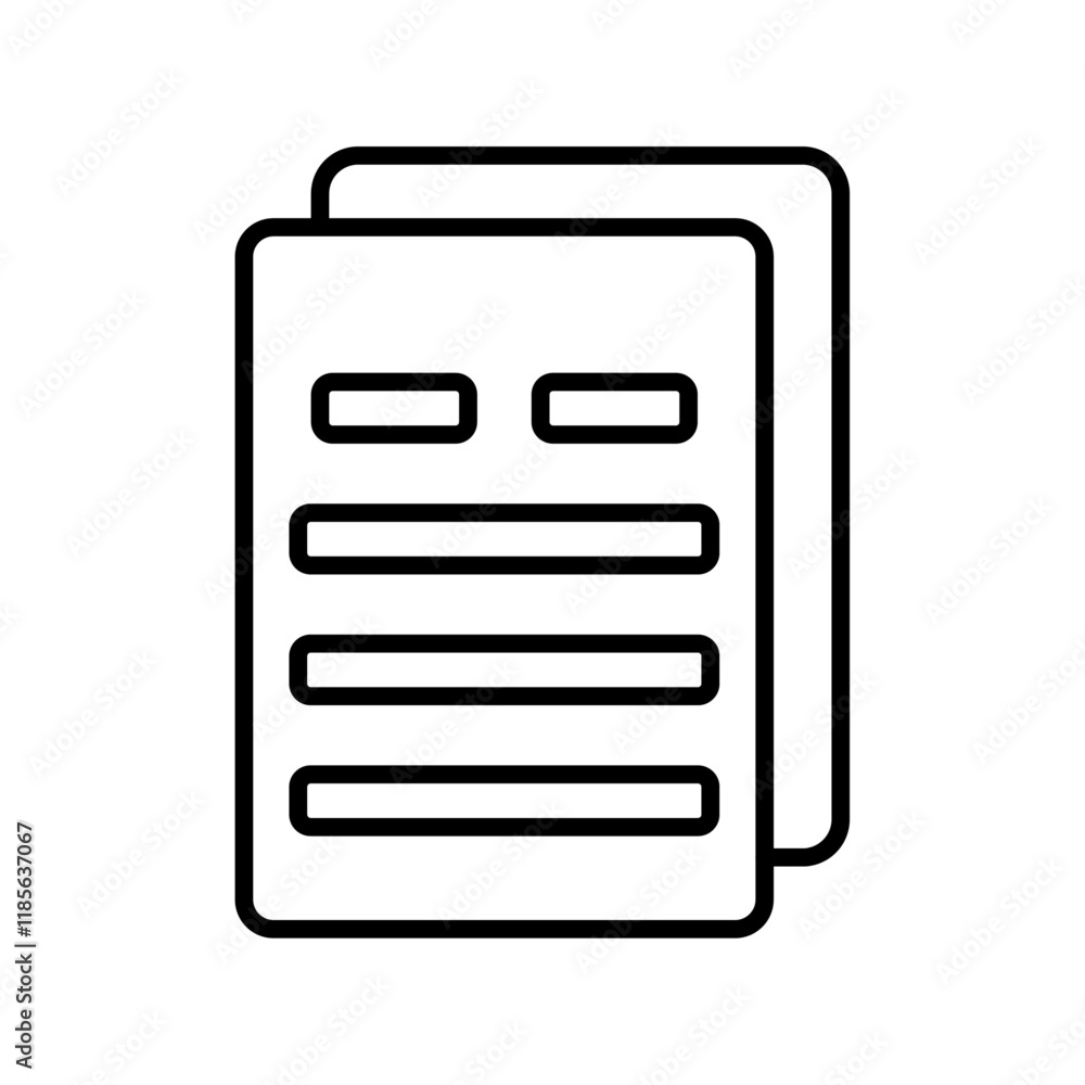 Registration form icon Vector logo outline Registration form icon Vector logo outline