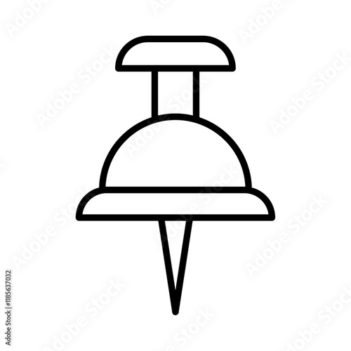 Push pin icon Vector logo outline