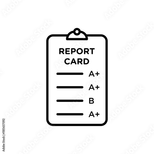Report card icon Vector logo outline