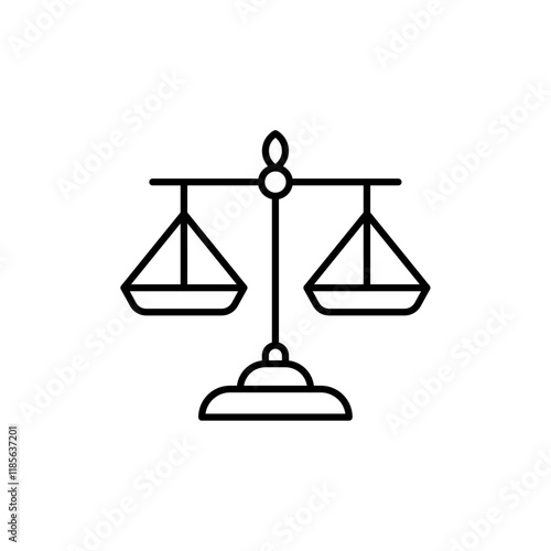 Scales of justice icon Vector logo outline
