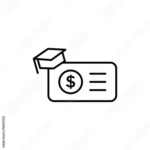 Scholarship fund icon Vector logo outline