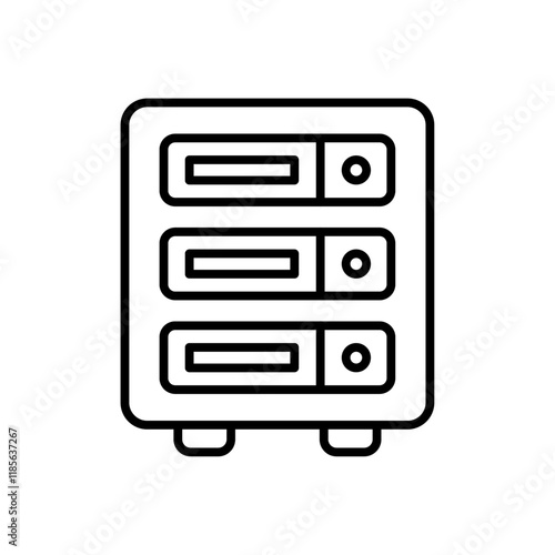 Server rack icon Vector logo outline