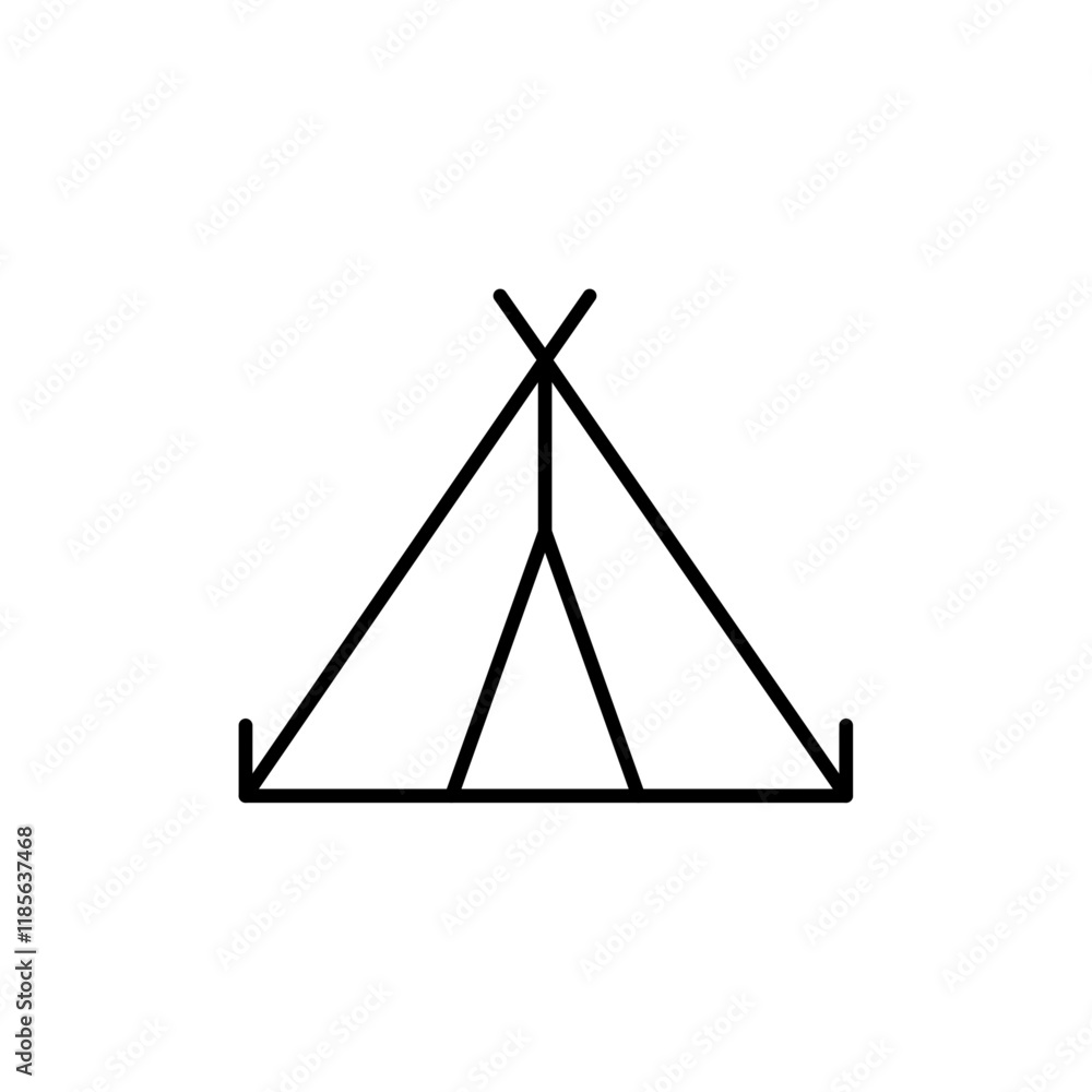 Tent icon Vector logo outline Tent icon Vector logo outline