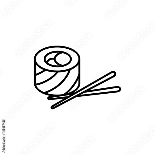 Sushi icon Vector logo outline