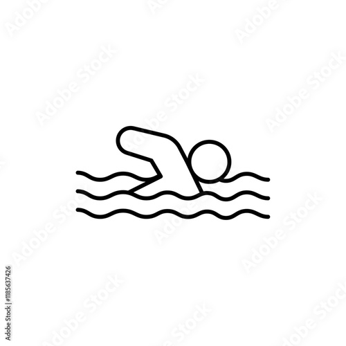 Swimming icon Vector logo outline