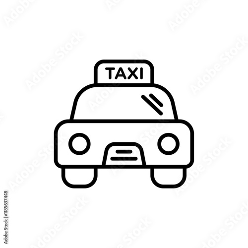 Taxi icon Vector logo outline