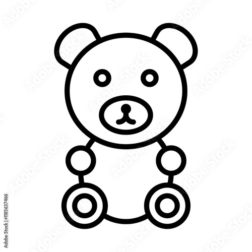 Teddy bear icon Vector logo outline