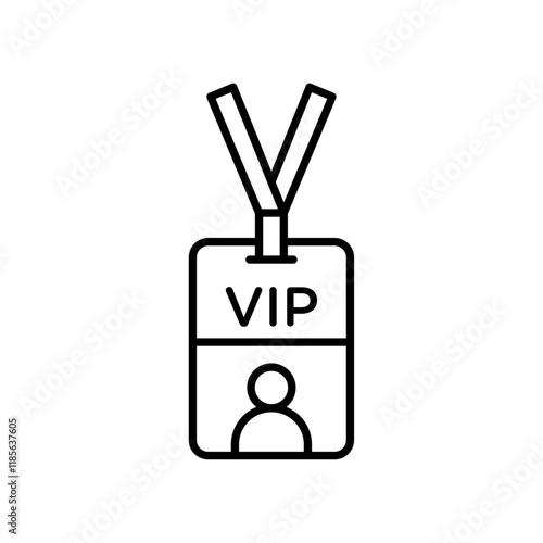 VIP pass icon Vector logo outline
