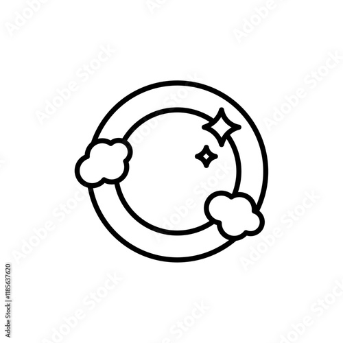 Washing dishes icon Vector logo outline