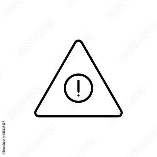 Warning triangle icon Vector logo outline