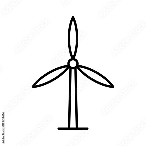 Wind turbine icon Vector logo outline