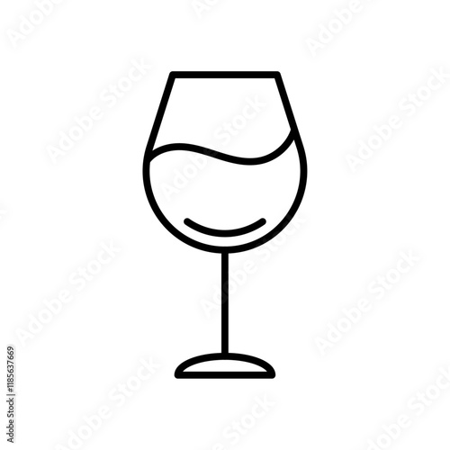 Wine glass icon Vector logo outline