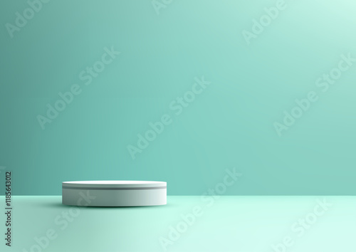 Minimalist podium with smooth white top, set on a clean matching backdrop, perfect for modern product displays, mockups, showrooms, and elegant design presentations.