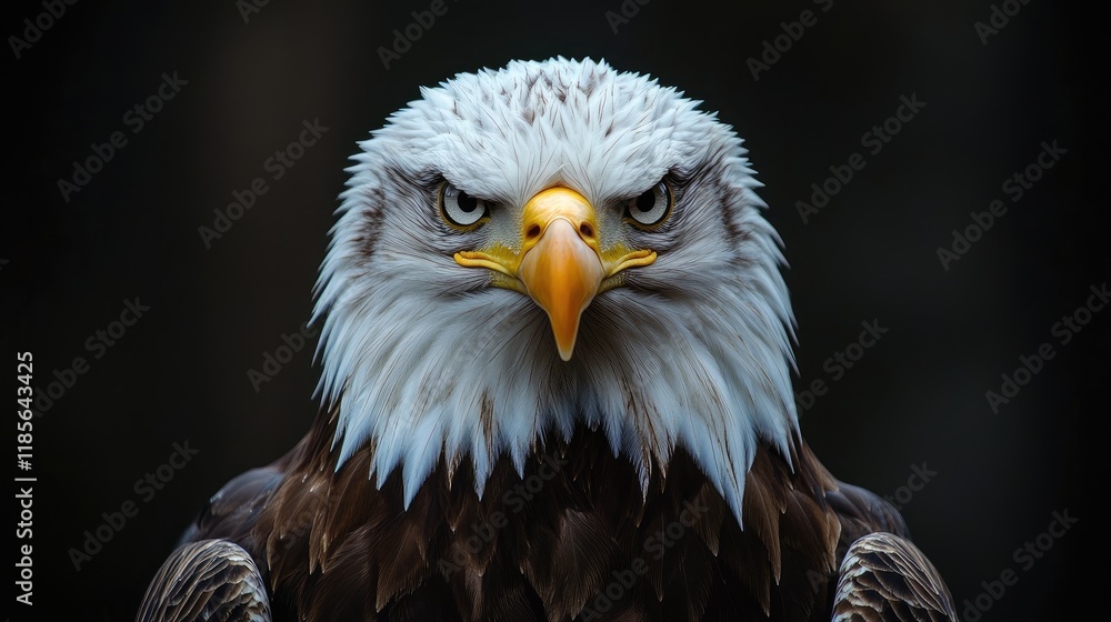 Obraz premium Intense Close-Up of a Majestic Bald Eagle Displaying Serene Focus and Natural Beauty