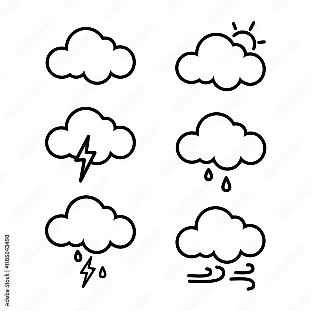 Illustrations of weather elements collection Illustrations of weather elements collection