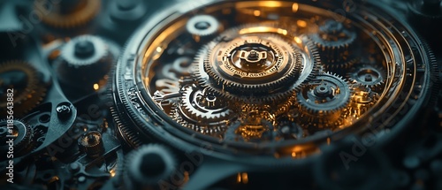 Wallpaper Mural A retrofuturistic steampunk society with industrial architecture, gears, and clockwork mechanisms, emphasizing horology as a central part of this mechanically advanced world Torontodigital.ca