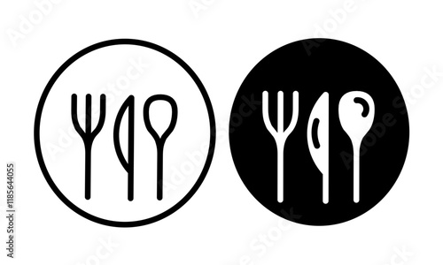 illustration Dinnerware set plate,fork,knife and spoon