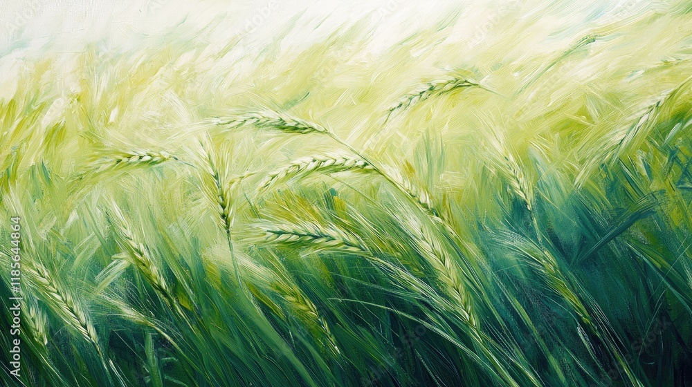 Ripe barley fields swaying in the breeze against a vibrant green backdrop showcasing the beauty of nature and agricultural landscapes Ripe barley fields swaying in the breeze against a vibrant green backdrop showcasing the beauty of nature and agricultural landscapes