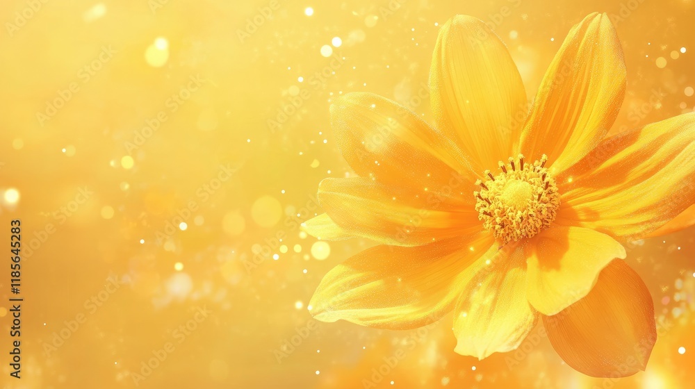 Closeup of a vibrant yellow flower with a soft yellow background creating a warm and inviting atmosphere for design use Closeup of a vibrant yellow flower with a soft yellow background creating a warm and inviting atmosphere for design use