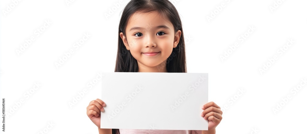 Adorable Asian girl with long black hair playfully holding a blank white board offering ample copyspace for text, set against a bright clean background. Adorable Asian girl with long black hair playfully holding a blank white board offering ample copyspace for text, set against a bright clean background.