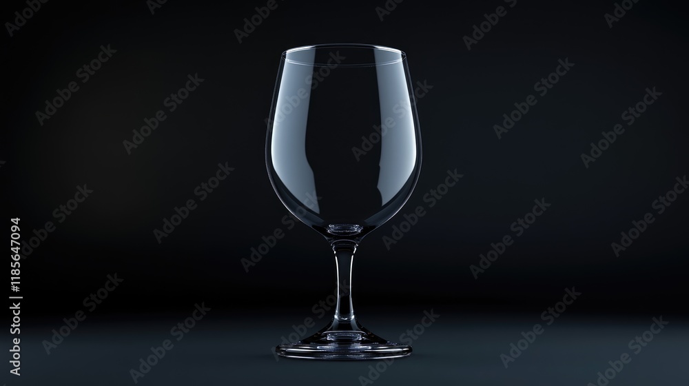 Elegant empty wine glass illuminated against a dark background emphasizing its shape and texture in a minimalist setting Elegant empty wine glass illuminated against a dark background emphasizing its shape and texture in a minimalist setting