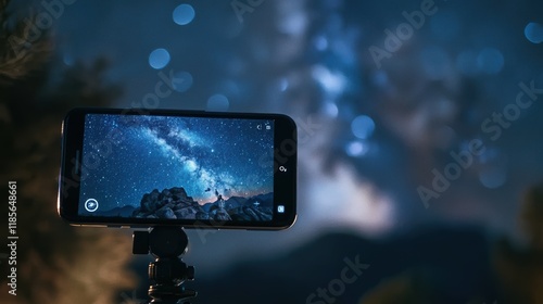 Astrophotography on Smartphone: Milky Way Galaxy Captured on Mobile Phone at Night